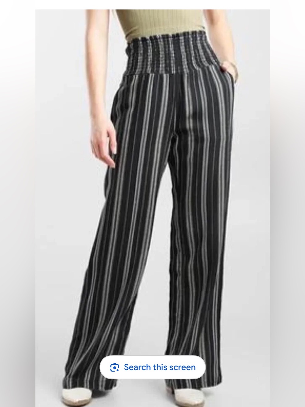 Billabong Striped pants- waist band sz L- Black front and back pockets - Picture 4 of 4